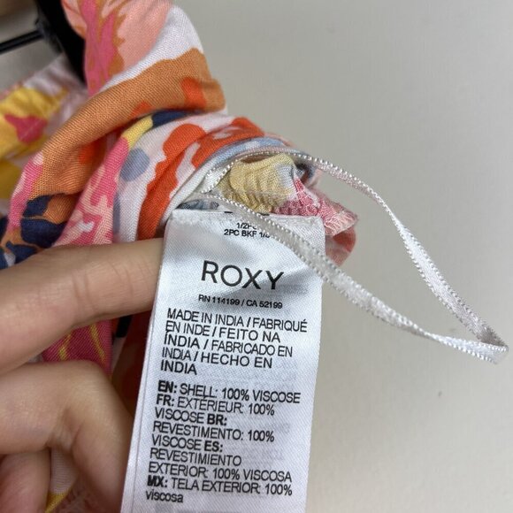 NWT Roxy White Floral Printed Island Hops Halter Tube Top - Picture 6 of 7